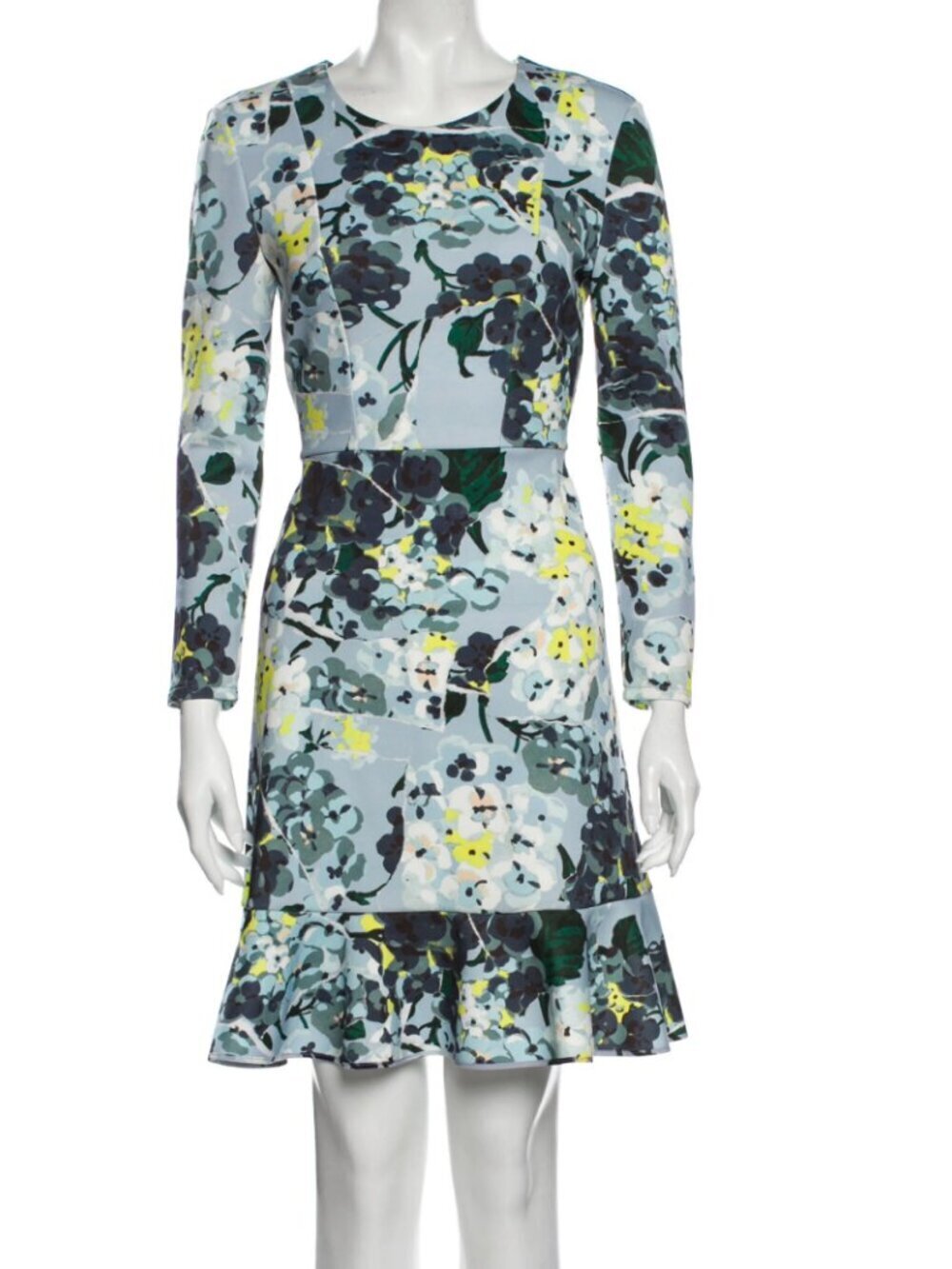 Erdem Blue Floral Dress Large